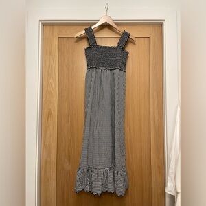 Rails Rumi Gingham Midi Dress - Smocked Black and White